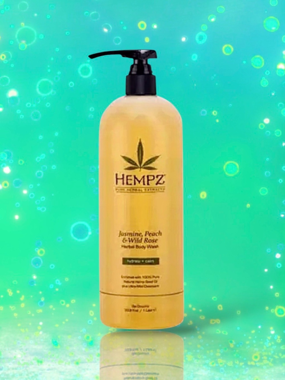 🆕💕HEMPZ HERBAL BODY WASH Jasmine, Peach, and Wild Rose • 33.8 fl oz • NWT